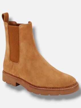 Vince Women’s Beige Ryker Suede Pull-On Chelsea Boots Shoes Size 7M